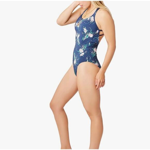 Carve Designs Beacon Onepice Swimsuit Blue Floral High Support Full Coverage S - Picture 12 of 13